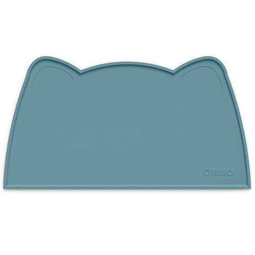 OHMO Napfunterlage für Kleine Hunde und Katze, Unterlage für Katzennapf, rutschfeste Futterunterlage aus Silikon, Wasserdicht, Hellblau 52x30cm von OHMO