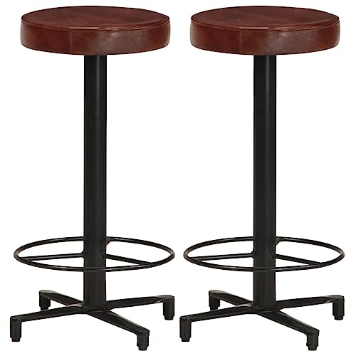 OHOOWOO Barhocker 2 STK. 66 cm Echtleder Barmöbel Barmöbel von OHOOWOO