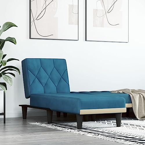 OHOOWOO Chaiselongue Blau Samt Chaiselongues von OHOOWOO