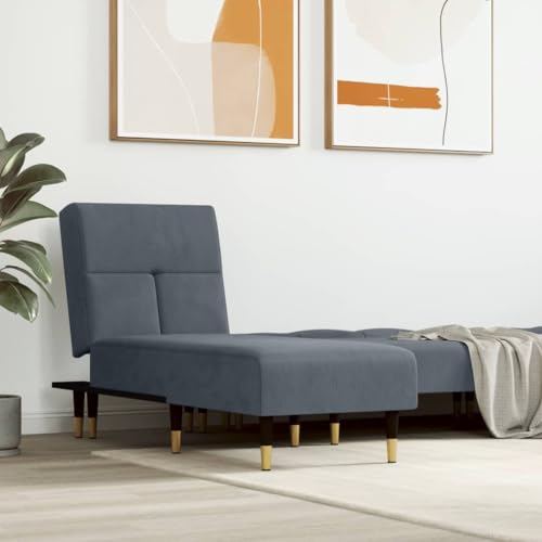 OHOOWOO Chaiselongue Dunkelgrau Samt Chaiselongues von OHOOWOO