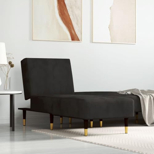 OHOOWOO Chaiselongue Schwarz Samt Chaiselongues OHOOWOO Chaiselongue Schwarz Samt Chaiselongues von OHOOWOO