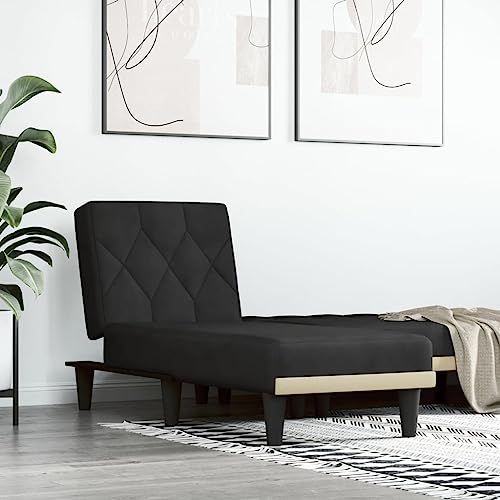 OHOOWOO Chaiselongue Schwarz Samt Chaiselongues OHOOWOO Chaiselongue Schwarz Samt Chaiselongues von OHOOWOO