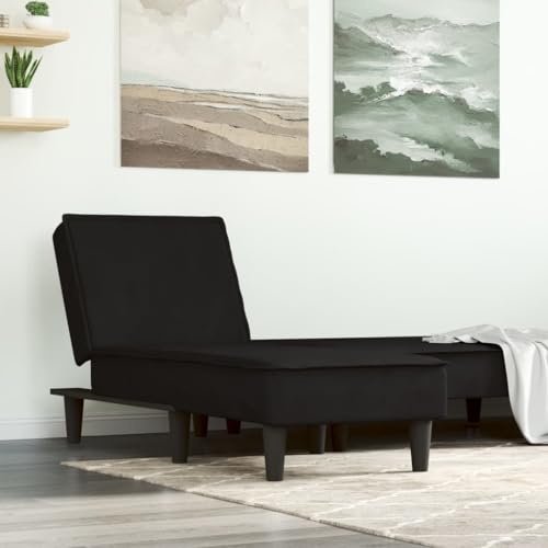 OHOOWOO Chaiselongue Schwarz Samt Chaiselongues von OHOOWOO