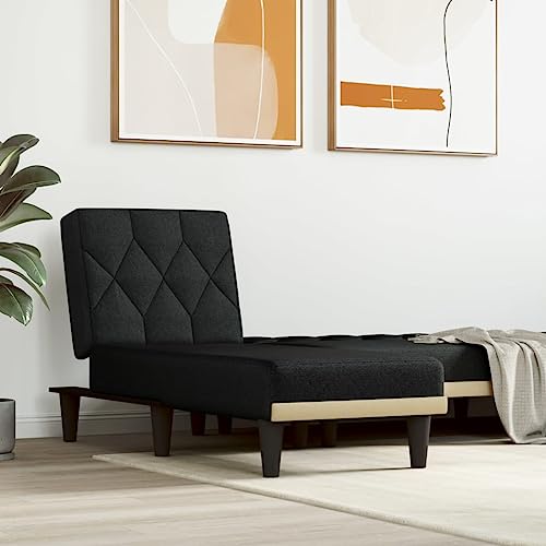 OHOOWOO Chaiselongue Schwarz Stoff Chaiselongues von OHOOWOO