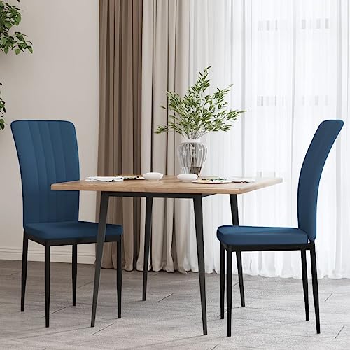 OHOOWOO Esszimmerstühle 2 STK. Blau Samt Möbel Küche von OHOOWOO