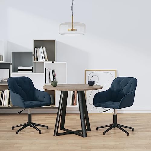OHOOWOO Esszimmerstühle 2 STK. Drehbar Blau Samt Möbel Küche von OHOOWOO