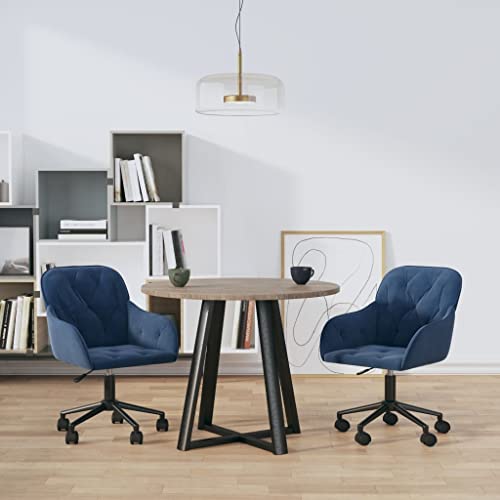OHOOWOO Esszimmerstühle 2 STK. Drehbar Blau Samt Möbel Küche von OHOOWOO
