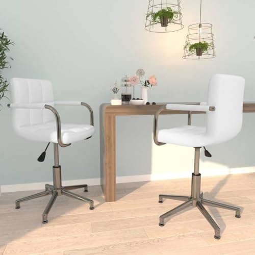 OHOOWOO Esszimmerstühle 2 STK. Drehbar Weiß Kunstleder Möbel Küche OHOOWOO Esszimmerstühle 2 STK. Drehbar Weiß Kunstleder Möbel Küche von OHOOWOO