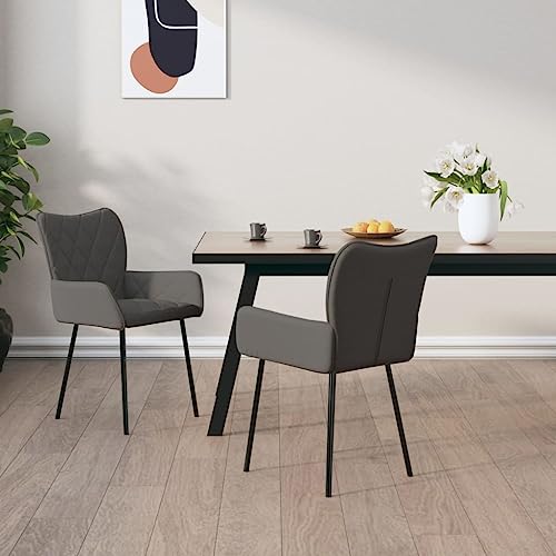 OHOOWOO Esszimmerstühle 2 STK. Dunkelgrau Stoff Möbel Küche OHOOWOO Esszimmerstühle 2 STK. Dunkelgrau Stoff Möbel Küche von OHOOWOO