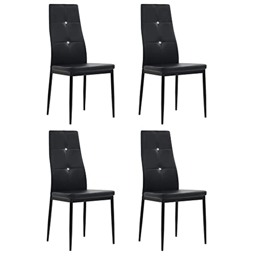 OHOOWOO Esszimmerstühle 4 STK. Schwarz Kunstleder Möbel Küche von OHOOWOO
