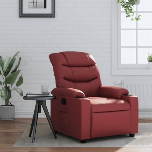 OHOOWOO Sessel Weinrot Kunstleder Wohnzimmer Sessel & Stühle von OHOOWOO
