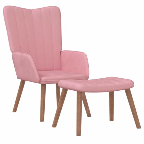OHOOWOO Sessel mit Hocker Rosa Samt Wohnzimmer Sessel & Stühle OHOOWOO Sessel mit Hocker Rosa Samt Wohnzimmer Sessel & Stühle von OHOOWOO