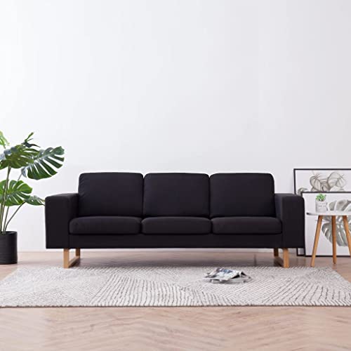 Sofa-Sofas for das Wohnzimmer, vielseitige Sitz- und Schlaflösung, Sofa im Wohnzimmer, pflegeleichte Polstersitzlösung for mühelosen Tag und Nacht ( Color : Schwarz 3-Sitzer , Size : 200 x 82 x 75 cm von OHOOWOO
