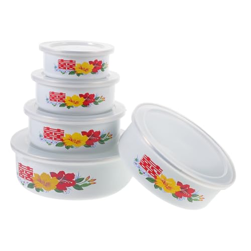 OHPHCALL 1 Satz Schalen mit Deckel Teiliges Set aus Emaille Große Servierschalen für Salat Pasta und Suppe Stapelbar für Kühlschrankaufbewahrung OHPHCALL 1 Satz Schalen mit Deckel Teiliges Set aus Emaille Große Servierschalen für Salat Pasta und Suppe Stapelbar für Kühlschrankaufbewahrung von OHPHCALL