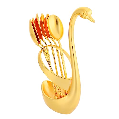 OHPHCALL 1 Satz Swan Alloy Spoon Set Teiliges Set aus Langlebigem Rostfreiem Material für Kaffee und Desserts für Partys und Besondere Anlässe von OHPHCALL