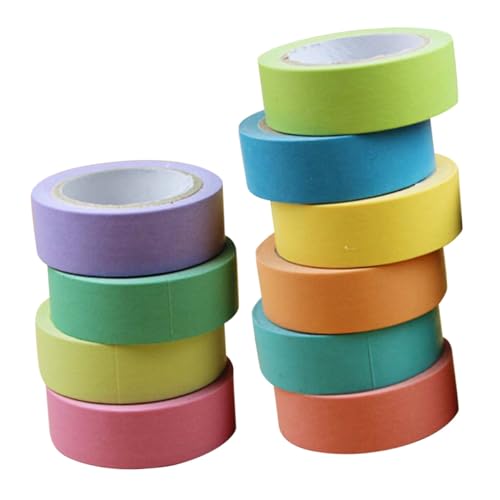 OHPHCALL 10 Rollen Handreißbares Krepppapier Klebeband in Farben Leicht zu Beschreiben für Scrapbooking Planer Dekoration DIY Bastelprojekte Vielseitig Einsetzbar und Rückstandsfrei von OHPHCALL