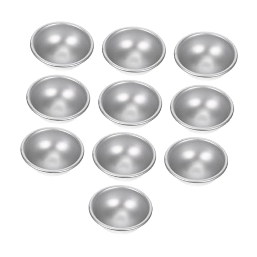 OHPHCALL 10 Stück Teiliges Aluminiumlegierung Halbkreisform Robuste DIY Badebombenform und Kuchenform Korrosionsbeständig Wasserfest Vielseitig für Badekugeln Seifenherstellung und von OHPHCALL