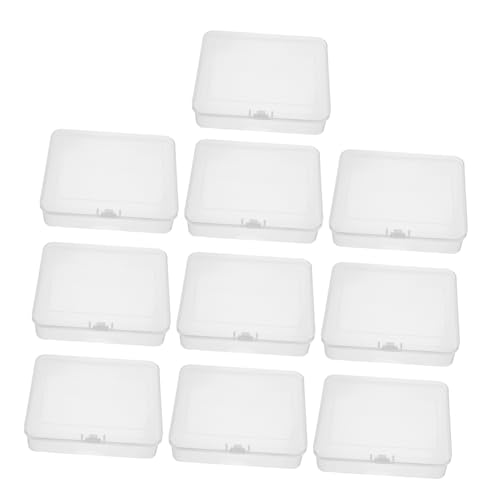 OHPHCALL 10stücke Transparente Mini-kunststoffboxen Zum Aufbewahren Von Perlen Schmuck Und Bastelbedarf Kompakte Rechteckbehälter Mit Klappdeckel Für Organisation Kleiner Gegenstände von OHPHCALL