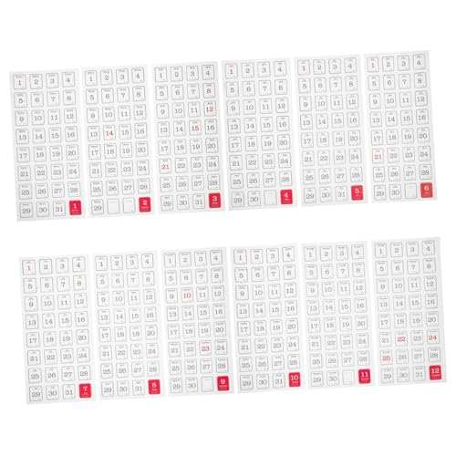 OHPHCALL 12 Blatt Teiliges Jahresplaner Aufkleber mit Datumszahlen Selbstklebende Multifunktions Index Tabs für Kalender Schulhefte und Scrapbooks Praktische Jahresübersicht für Alltag und OHPHCALL 12 Blatt Teiliges Jahresplaner Aufkleber mit Datumszahlen Selbstklebende Multifunktions Index Tabs für Kalender Schulhefte und Scrapbooks Praktische Jahresübersicht für Alltag und von OHPHCALL