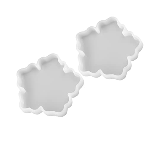 OHPHCALL 2 STÜCK Silikonform für DIY Epoxidharz Kreative Blumen Mirror Form Untersetzer Bodenform für Handwerk und Dekoration Passend für Studio und Zuhause Weiß S von OHPHCALL