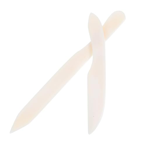OHPHCALL 2 Stück Ordner-ritzmesser, Origami-kratzmesser, Klappwerkzeug, Werkzeug Zum Polieren Von Handarbeiten, Buchbinden, Scrapbooking, Papierkarten, Basteln, Weiß von OHPHCALL