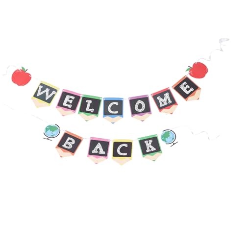 OHPHCALL 2 Stück Willkommensbanner Papier Teilig Back To School Partydekoration Klassenzimmer Deko Leicht Tragbar für Wand Tür Innen Außen Gebrauch von OHPHCALL