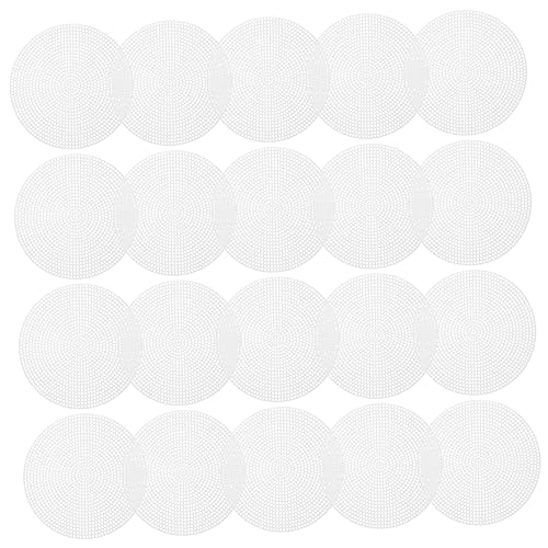 OHPHCALL 20Stücke Teiliges DIY Rundkreuzstich Gitterblatt Kunststoff Mesh Platten Weiß für Vielseitige Handarbeiten Robust und Langlebig für Taschen und Bastelprojekte von OHPHCALL