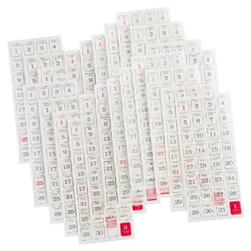 OHPHCALL 24Blätter Monatliche Kalenderaufkleber Selbstklebende Planer Aufkleber für Notizen Dekorative Diary Date Sticker für Einfache Organisation für Notizbücher und Kalender OHPHCALL 24Blätter Monatliche Kalenderaufkleber Selbstklebende Planer Aufkleber für Notizen Dekorative Diary Date Sticker für Einfache Organisation für Notizbücher und Kalender von OHPHCALL