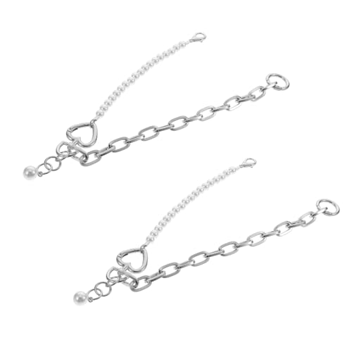 OHPHCALL 2Stücke Handtaschen Perlenkette mit Metallkette Dekorative Schulterkette für Taschen und Praktisch Installieren für Damenhandtaschen von OHPHCALL