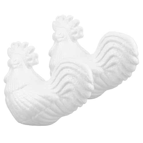 OHPHCALL 2pcs Schaumhähnchenmodelle Tier Skulpturen Kunstversorgungen Tabletop Hühnerstatue Modellierung Schaum Tierschaum -schaumskulpturen von OHPHCALL