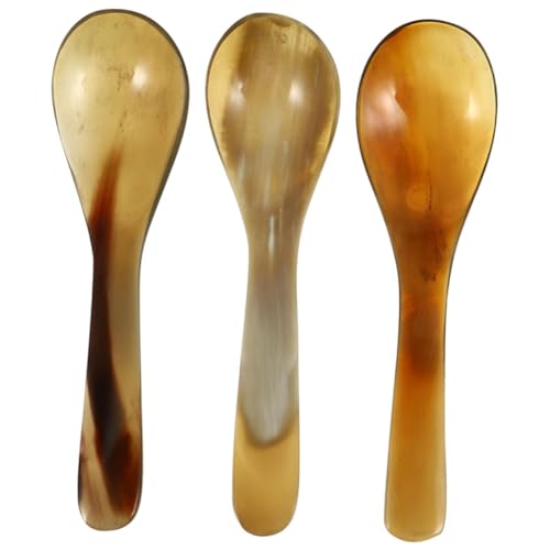 OHPHCALL 3 Stück Natürliche Yakhorn Dessertlöffel Handpolierte Glatte Oberfläche Kompakte Kuchenspoons für Küche und Büro Spülmaschinengeeignet Vintage Stil OHPHCALL 3 Stück Natürliche Yakhorn Dessertlöffel Handpolierte Glatte Oberfläche Kompakte Kuchenspoons für Küche und Büro Spülmaschinengeeignet Vintage Stil von OHPHCALL