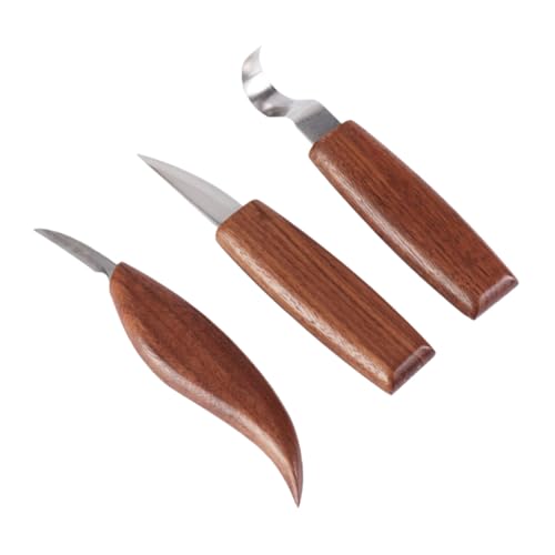 OHPHCALL 3 Stück Teiliges Holzschnitzmesser mit Robustem Walnussgriff Vielseitig und Langlebig für Professionelle und Hobby Präzise Handgravurwerkzeuge für Kreative Holzbearbeitung Einzeln von OHPHCALL