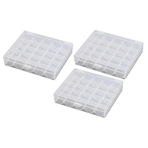 OHPHCALL 3 Stück Transparente Bobbins Case Organizer mit Fächern Nähmaschinen Spulen Aufbewahrungsbox Leichter Aufbewahrungsbehälter mit Sicherem Verschluss für Nähgarnrollen und Zubehör von OHPHCALL