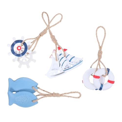 OHPHCALL 4-teiliges Fischdekor Im Mediterranen Stil Nautische Wandkunst Heimdekor-Set Für Kreuzfahrtschiff-strandthema OHPHCALL 4-teiliges Fischdekor Im Mediterranen Stil Nautische Wandkunst Heimdekor-Set Für Kreuzfahrtschiff-strandthema von OHPHCALL