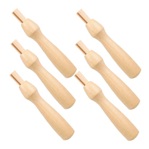 OHPHCALL 6 Stück Teiliges Filznadel Holzgriffe Ersatzgriffe für Nadelfilzen Handwerk DIY Stickerei Werkzeug für Anfänger und Profis von OHPHCALL