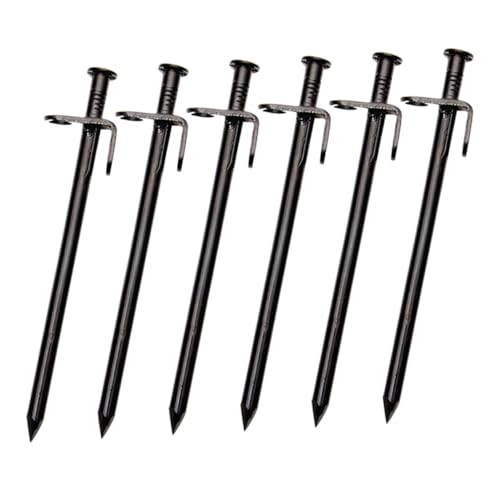 OHPHCALL 6 Stück Teiliges Schwere Zelt Heringe aus Metall Stabile Outdoor Bodenanker mit Spitzem Ende Robust und Langlebig für Camping Trekking Zeltheringe für Harten Boden von OHPHCALL