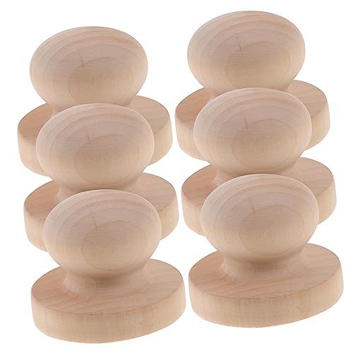 OHPHCALL 6Stücke Holzstempelgriffe für DIY Wachssiegel Einladungsstempel und Bastelarbeiten Runde Holzgriffe Glatte Oberfläche für Optimalen Komfort und Retro Design von OHPHCALL