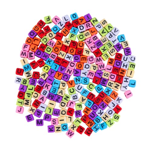 OHPHCALL 800 Stück DIY Eckige Buchstabenperlen in Bunten Farben Facettierte Acrylperlen zum Auffädeln für Armbänder Halsketten und Schmuckbasteln Zubehör für Kreative DIY Projekte von OHPHCALL