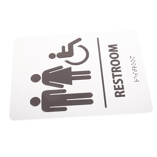OHPHCALL Braille Wc Schild für Geschäftsbadezimmer Taktiles Toilettenschild mit Blindenschrift Barrierefreies Waschraum Schild für Inklusion und Langfristige Nutzung und Respektvoll von OHPHCALL