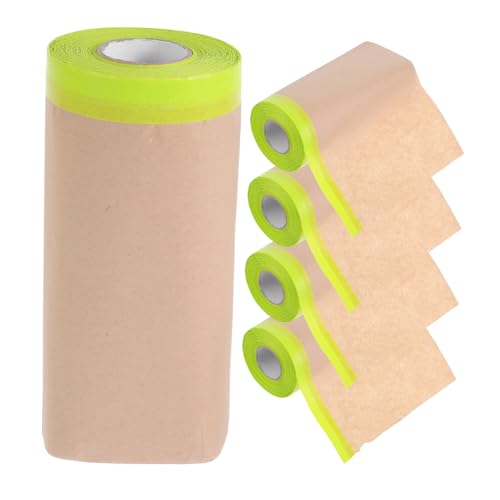 OHPHCALL Farbabdeckpapier 5 Stück Klebeband Malerpapier Abdeckpapierrolle Zum Lackieren Von Auto- Und Karosserie-Bodenschutz Wandverkleidung von OHPHCALL