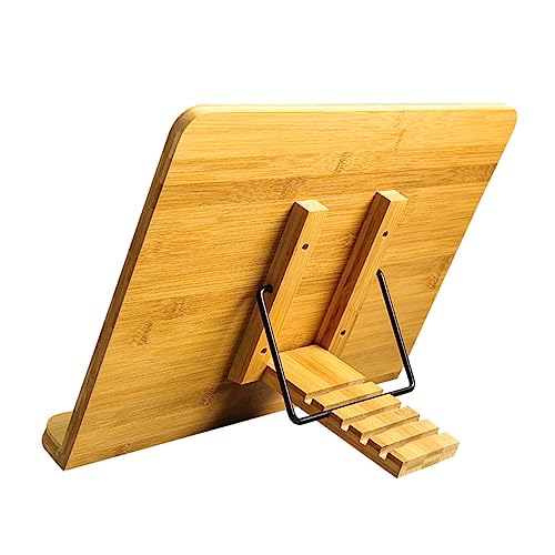 OHPHCALL Verstellbarer Tisch Bookstand aus Hochwertigem Holz Faltbarer Desktop Laptophalter für Zuhause Schule und Büro Robustes Design für Freihändiges Lesen und Ergonomische Nutzung von OHPHCALL