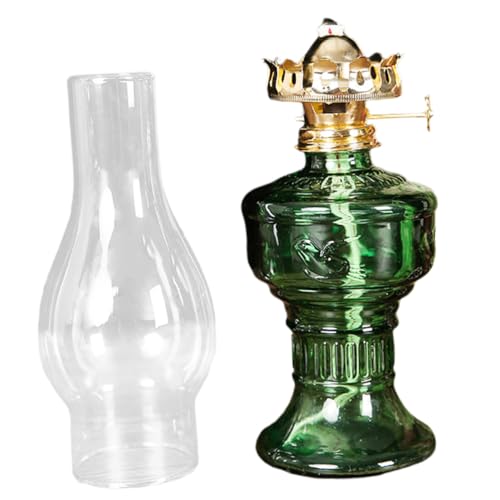 OHPHCALL Vintage Glas Petroleumlampe Für Innenraumdekoration Einfache Bedienung Mit Petroleum Und Docht Vielseitig Einsetzbar Im Wohnzimmer Oder Partys Aus Glas Und Aluminiumlegierung Gefer von OHPHCALL