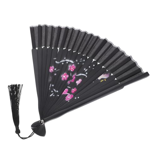 OHPHCALL Vintage Handfächer Chinesischer Handventilator mit Delikatem Blumenmuster und Robuster Verarbeitung Leicht Einhändig Bedienen für Dekoration und Sommergebrauch von OHPHCALL