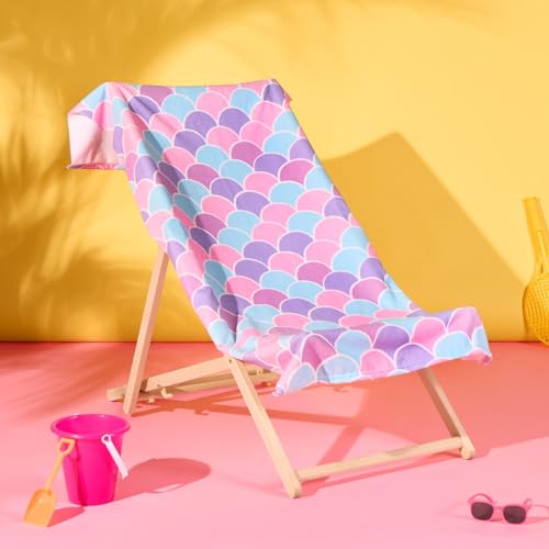 OHS Badehandtücher für Kinder, Meerjungfrauenrosa, superweiches, schnell trocknendes Mikrofaser-Handtuch für den Sommer, Strand, Urlaub, Essentials-Kinderhandtücher, 71 cm x 152 cm von OHS