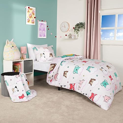 OHS Squishmallow Kinder Doppelbett-Bettwäsche-Set, Squishmallow Kissen Bettbezug Doppel Squishmallow Charaktere Mädchen Doppel-Bettwäsche-Sets Wendebettwäsche Geschenke für Kinder Mädchen, Lila von OHS