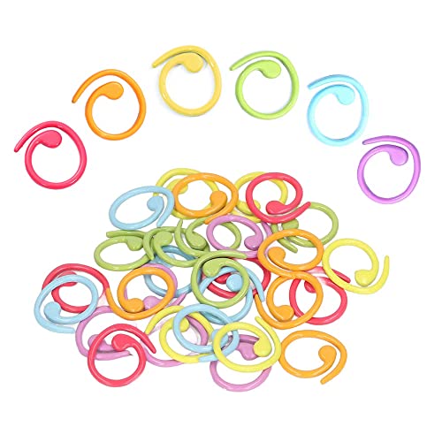 OHYER 30 Stück Maschenmarkierer Metall Stricken Stichzahl Stricken Häkeln Ring Strick Häkeln Markierungen Strickstichmarkierungen Reihenzähler Marker-Ringe zum Häkeln oder Basteln(6 Farben) (A) von OHYER