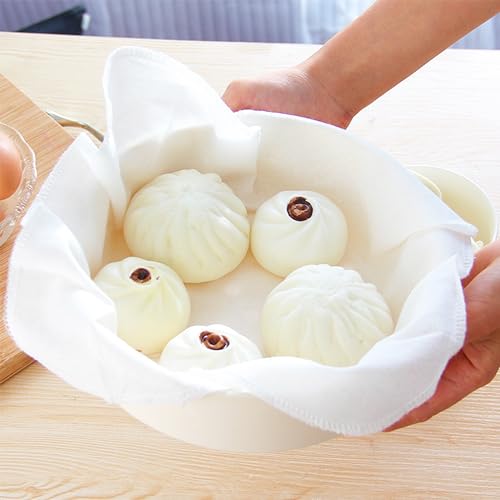 OHYER 8 Stück Dampftuch für die Küche Baumwolle Dampfer Tuch Dim Sum Dampfer Matte Wiederverwendbare Antihaft-Dampfmatte für Bambusdämpfer Leicht zu reinigen Für Steamer Dim Sum gedämpfte (8) von OHYER