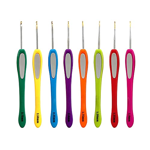 OHYER 8 Stück Häkelnadeln Set Häkelnadeln aus Aluminium Häkeln mit Weichen Griffe Stricken Nadeln Kit Häkeln für Anfänger Set Größe 1 mm, 1.25 mm, 1.5 mm, 1.75 mm, 2 mm, 2.25 mm, 2.5 mm, 2.75 mm OHYER 8 Stück Häkelnadeln Set Häkelnadeln aus Aluminium Häkeln mit Weichen Griffe Stricken Nadeln Kit Häkeln für Anfänger Set Größe 1 mm, 1.25 mm, 1.5 mm, 1.75 mm, 2 mm, 2.25 mm, 2.5 mm, 2.75 mm von OHYER