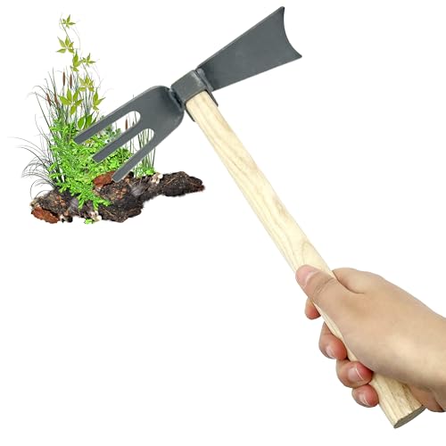 OHYER Doppelhacke gartenhacke pflanzhacke pendelhacke gartenwerkzeug kreuzhacke unkrauthacke spitzhacke gartenhacke mit stiel Handhacke Handjäter Gartenwerkzeuge Bodenauflockerung (Doppelzweckhacke) von OHYER