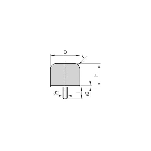 Kran Gummi Puffer 1 Gewindebolzen D125 H100 M16x37 NR70 von elko
